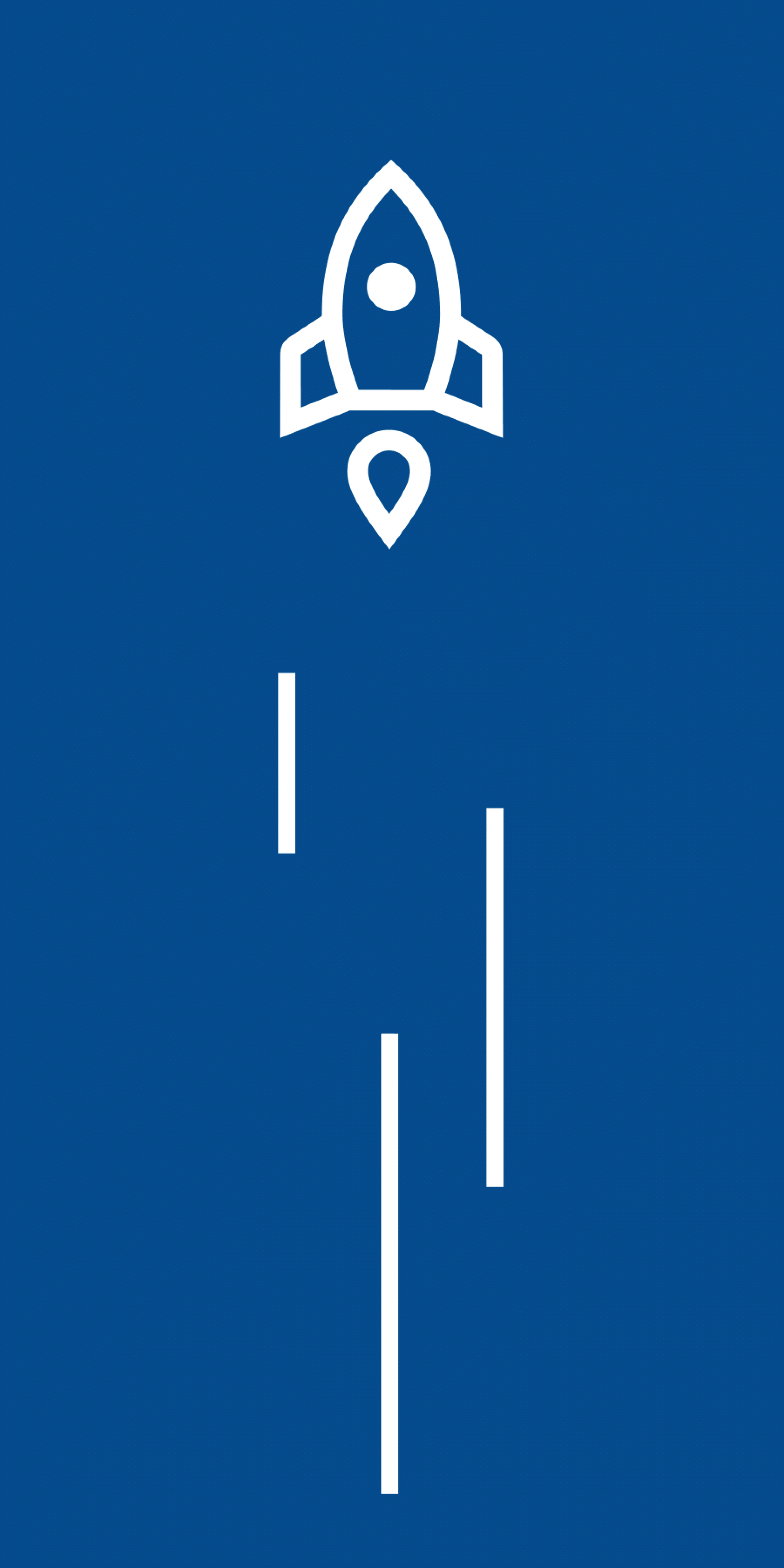 Eine Animation von einer Rakete die in den Himmel fliegt.